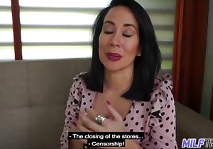 Voyeur-style video with a MILF in pink panties