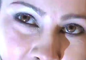 Lady in a striped outfit enjoying hard sex here