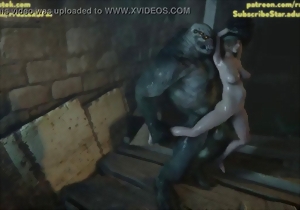 Brutal black monster fucked her hungry crack with pleasure