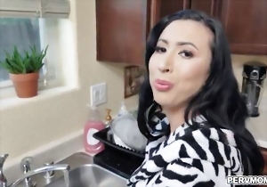 Spicy MILF with huge melons jumps on a big dick with pleasure